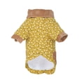 thumbnail image 2 of Flmtop Pet Jacket Two-legged Comfortable Winter Floral Warm Pet Cat Clothes for Home Yellow, 2 of 9