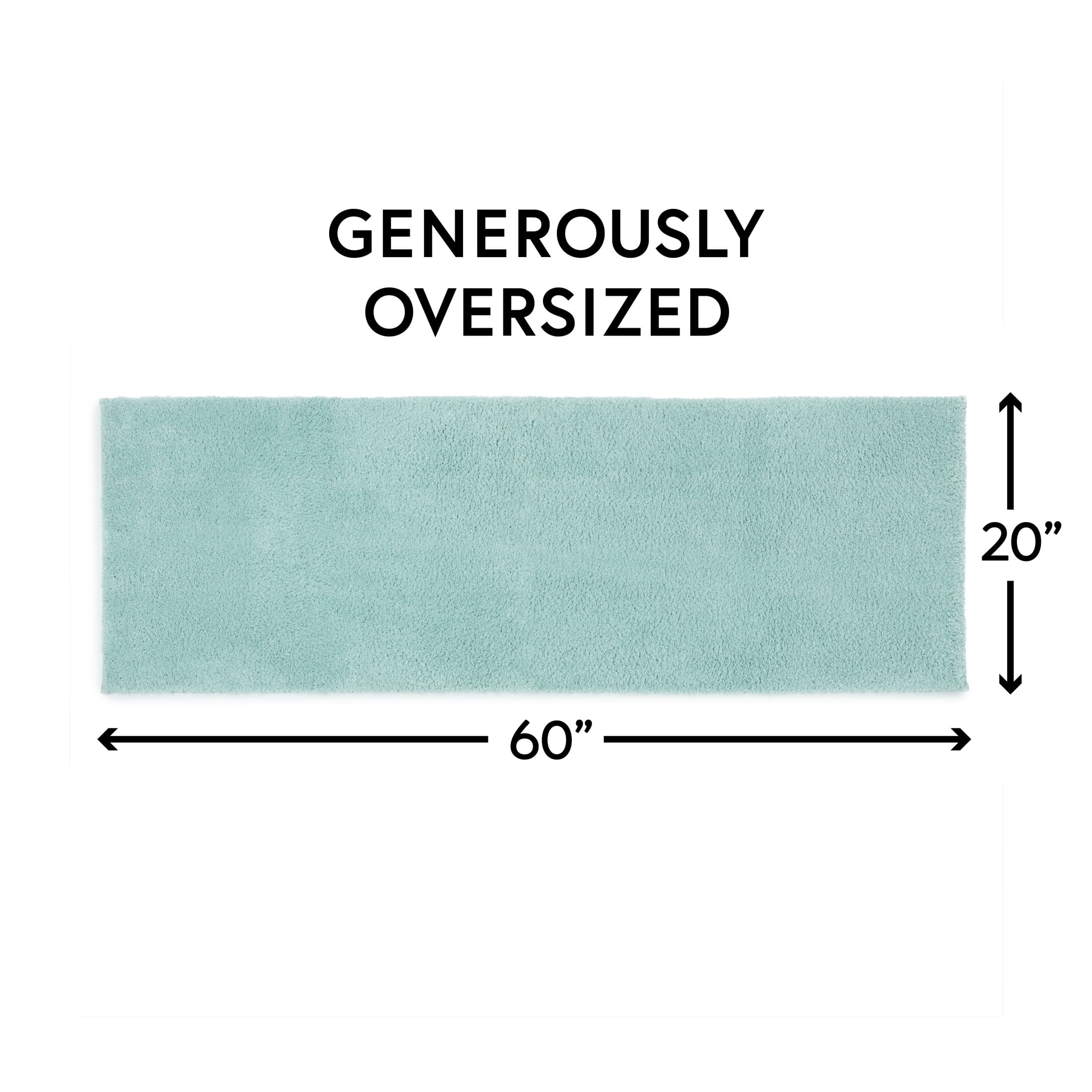 Better Homes & Gardens Ultra Soft Polyester Bath Runner Rug, 20 in x 60 in, Aquifer