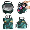 thumbnail image 2 of Teal Gold Marble Drawstring Lunch Bag Women - Drawstring Lunch Bag Insulated for Work Office - Stain-Resistant Large Lunchbags for Women with Multi-Pockets, 2 of 6