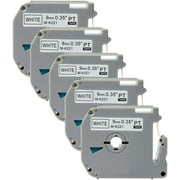 MK221 P-Touch 9mm, M Tape M-K221 Label Tape Compatible with Brother P-Touch PTM95 PT-65 PT-90 PT-70 PT-80 Label Maker