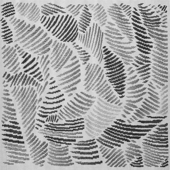Ahgly Company Indoor Square Abstract Gray Contemporary Area Rugs, 5' Square