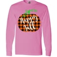 thumbnail image 3 of Inktastic Happy Fall Plaid Pumpkin Long Sleeve T-Shirt, 3 of 5