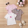 thumbnail image 2 of Yammkia T-Shirts à Manches Courtes pour Filles T-Shirts Graphiques à Manches Courtes pour Fille Col Rond Hauts de Plage T-Shirts d'Été Décontractés (Rose, 3-4 Ans), 2 of 5