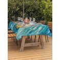 thumbnail image 3 of Outdoor Tablecloth with Umbrella Hole for Patio/Picnic/Party/Camping, Summer Santa Waterproof Table Cloth Rectangle Table Cover Washable, Blue Ocean Oil Painting Swimming Ring (60"x 120"), 3 of 8