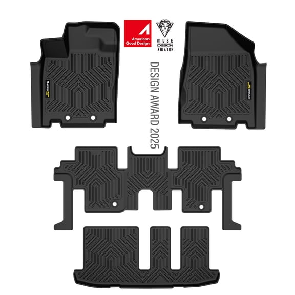 Floor Mats fit for Infiniti QX60 2014 2015 2016 2017 2018 2019 2020 All Weather Full Cover Protection TPE Floor Cargo Liners 1st & 2nd & 3rd Row 4PCS Black
