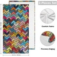 thumbnail image 2 of SKYSONIC 2 Pack Geometry Embroidery Hand Towels, Colorful Kitchen Towel Ultra Soft and Absorbent,Decorative Fingertip Face Towel for Bathroom Hotel, 28.3"x14.4", 2 of 6