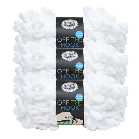 UPC: 0842093115281 | Lion Brand Yarn Off the Hook Sugarcane Loop Jumbo Polyester White Yarn 3 Pack