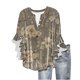 thumbnail image 2 of Tejiojio Women's Casual Printed Top Lace Trim V-Neck 3/4 Sleeves Button Down Fashionable Daily Wear, 2 of 6