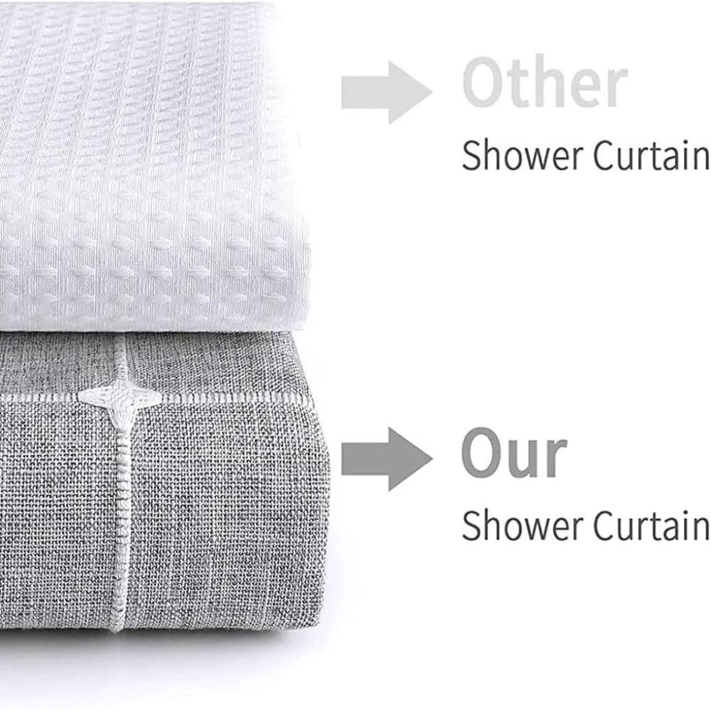 Zrodlmo Boho Farmhouse Shower Curtain with Hooks Rustic Cottagecore Fabric Bathroom Curtain with Tassels, 72" x 72", Gray
