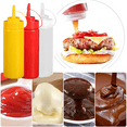 thumbnail image 4 of Leak-Free Set of 2 Durable Clear Food Dispenser Squeeze Squirt Bottle Griddle Accessory with Cap for Sauces, Oil, Condiments, 4 of 5