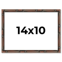 14x10 Frame Brown Bamboo with Dark Coffee/Walnut Finish | Solid Wood Picture Frame Width 0.75