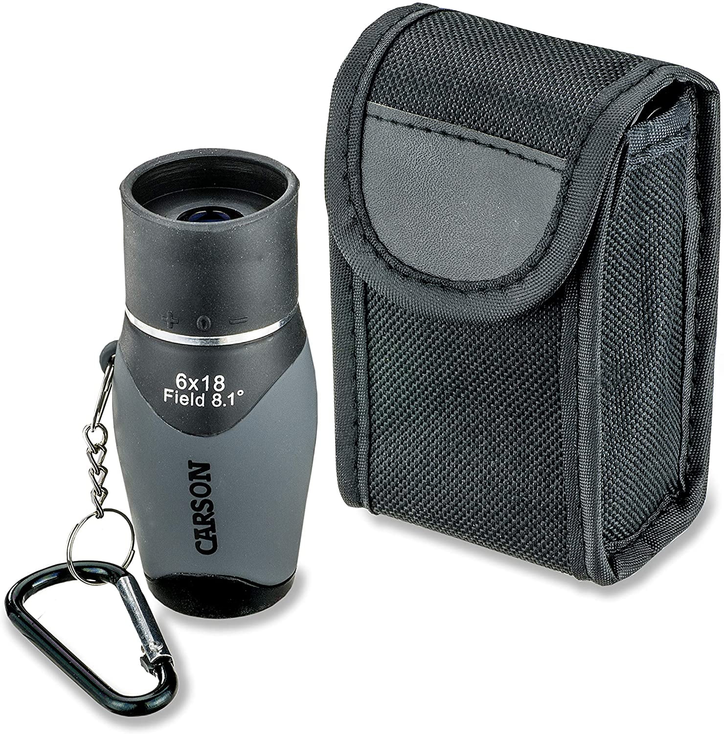 Carson MiniMight 6x18mm Pocket Monocular with Carabiner Clip (MM618