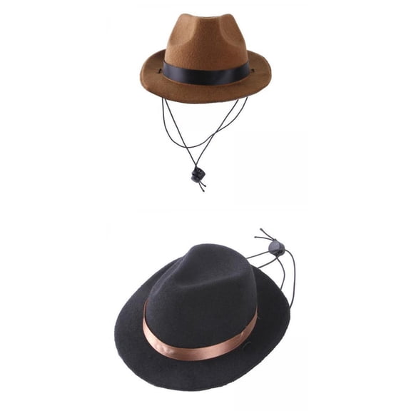 Lazsy 2x Pet Cowboy Hat Costume Dog Cat Clothes Hats for Kitten Holiday Party