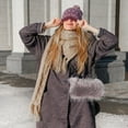 thumbnail image 6 of LOLIPPYY 1Pc Grey Faux Fur Hand Muffs with Lanyard Lightweight Warm Hand Warmer for Home Use, 6 of 8