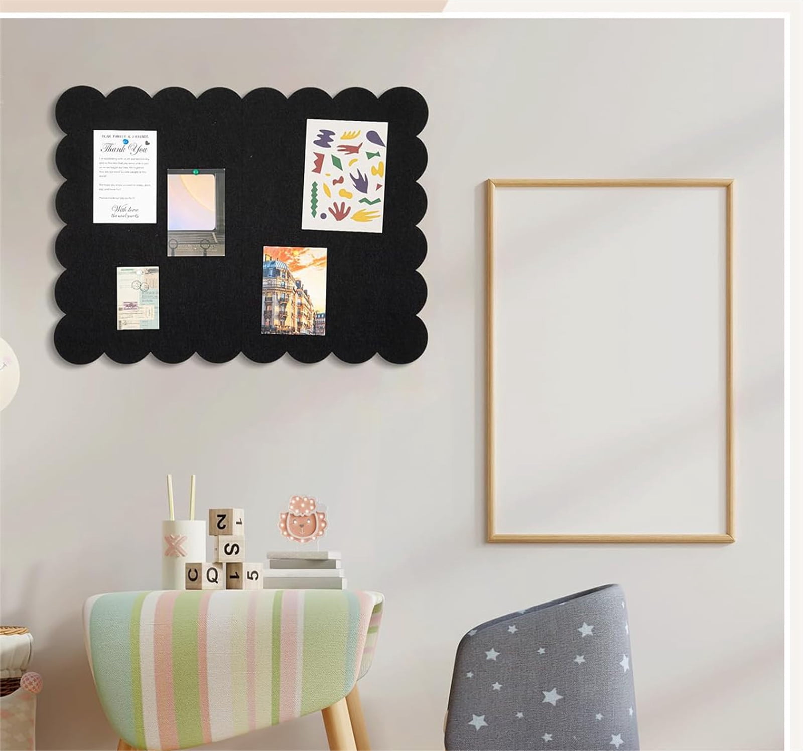 Felt Notice Board,Bexikou Self-Adhesive Foldable Large Felt Bulletin Board,24 x 36 in Large Felt Cork Boards Foldable Photo Board, Felt Board, Memo Boards for Home, Kitchen, Office, School
