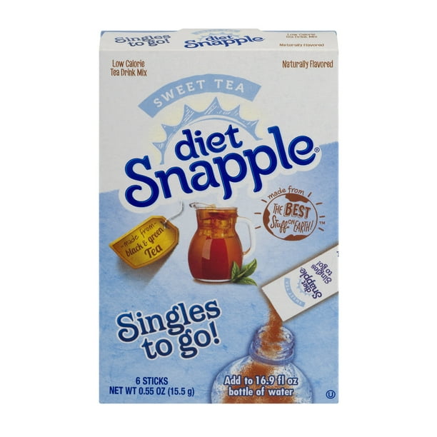 Diet Snapple Drink Mix, Sweet Tea, 6 On the Go Packets - Walmart.com