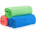 thumbnail image 1 of Paños de Limpieza de Microfibra, 3 Trapos, Toallas de Limpieza de 3 Colores, Paño Microfibra de Colores, Toallas Multiusos Super Absorbente (Azul, Verde y Rojo), 1 of 4