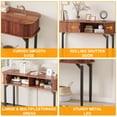 thumbnail image 5 of 47" Narrow Console Table with Storage,Narrow Entryway Tables with Storage and Shelves Fluted Console Table Entryway Table with Drawers and Bottom Shelf, Long Sofa Table for Hallway, Living Room, or Be, 5 of 8