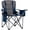 Blue, variant on Padded Camping Chair with Footrest Stool Set Heavy Duty Support 300 LBS Cooler Bag Chair - Black
