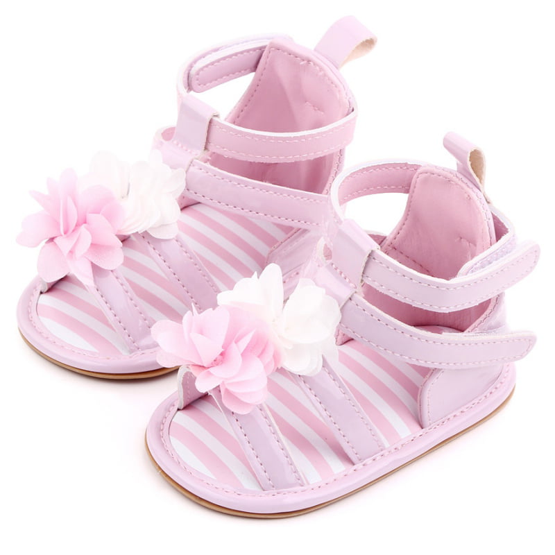 Best Gift for Soft Sole Newborn Baby Girls Pram Shoes Infant Floral Dress Shoes 