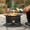 thumbnail image 5 of 20” Outdoor Fire Pit with Grill, 60000 BTU Smokeless Firepit, External Propane Required, Foldable Cooking Grate, Adjustable Flame, Patio Camping BBQ, 5 of 7