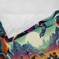 thumbnail image 4 of Ambesonne Outer Space Fleece Throw Blanket Surreal Astronaut Moon 50"x60" Multicolor Teal Red, 4 of 5
