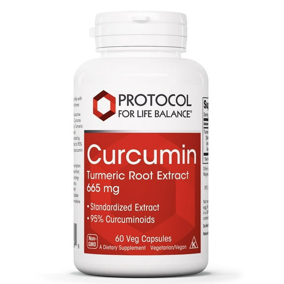 Protocol for Life Balance Curcumin 665 mg - Turmeric Root Extract - 60 Veg Caps
