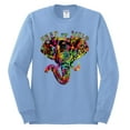 thumbnail image 2 of Wild Bobby, Keep It Wild Colorful Elephant Face Animal Lover Mens Long Sleeve Shirt, Light Blue, Small, 2 of 3