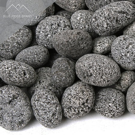 Blue Ridge Brand Lava Rock - Tumbled Lava Stones for Fire Pit - Black/Gray Volcanic Pebbles - Fire Glass Substitute - Landscaping (Best Rocks To Tumble)