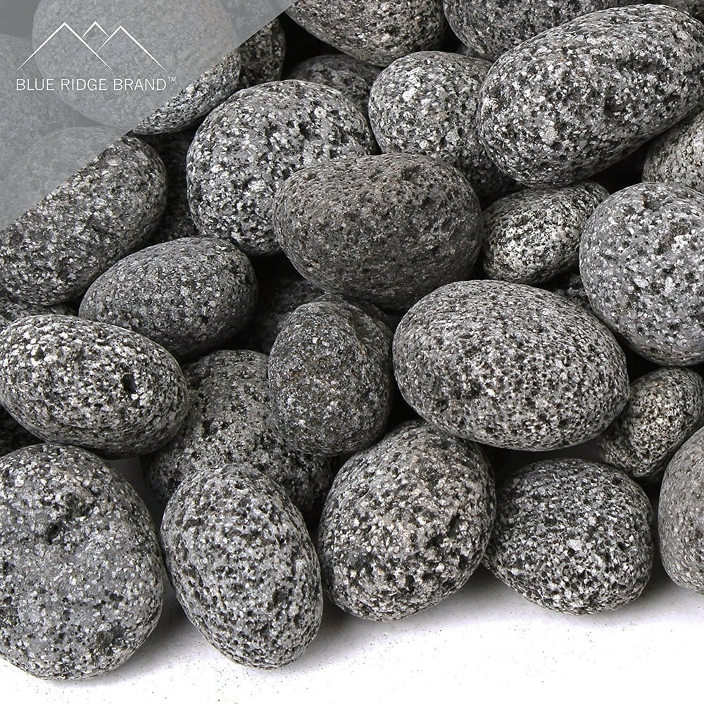 Blue Ridge Brand Lava Rock - Tumbled Lava Stones - Black/Gray Lava