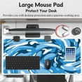 thumbnail image 5 of Fluid Pattern Desk Mat Marbled Design Desk Pad,Gaming Mouse Pad with Seamed Edges,Waterproof Large Mouse Pad,Non-Slip Rubber Base XL Gaming Mouse Pad,31.5x11.8In Computer Mat Keyboard Pad Blue, 5 of 6
