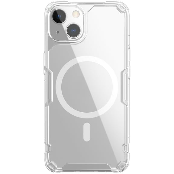 Nalacover Magnetic Case for iPhone 14 Plus, Crystal Clear Phone Case Compatible with MagSafe Wireless Charging, TPU Bumper PC Slim Shockproof Protective Cover for iPhone 14 Plus 6.7", White