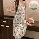 thumbnail image 2 of Novedad de verano, gabardina tejida de estilo, chaleco sin mangas arrugado con burbujas, vestido para dormir sin mangas con cuello en V, ropa de dormir para casa pequeña, 2 of 5