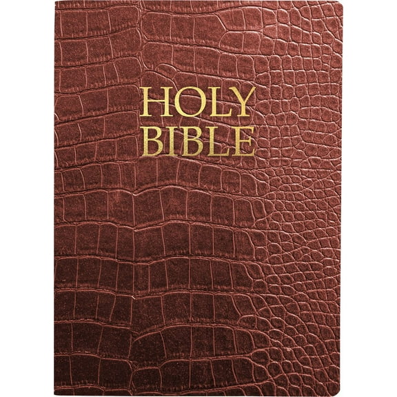 King James Version Easy Read Bible Kjver Holy Bible, Large Print, Walnut Alligator Bonded Leather, Thumb Index: (King James Version Easy Read, Red Letter, , (Hardcover)