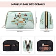 thumbnail image 5 of Naloa World Travel Map Leather Makeup Bag for Purse Travel, Portable Small Cosmetic Organizer for Women and Girls, Make up Bag with Zipper, 5 of 8