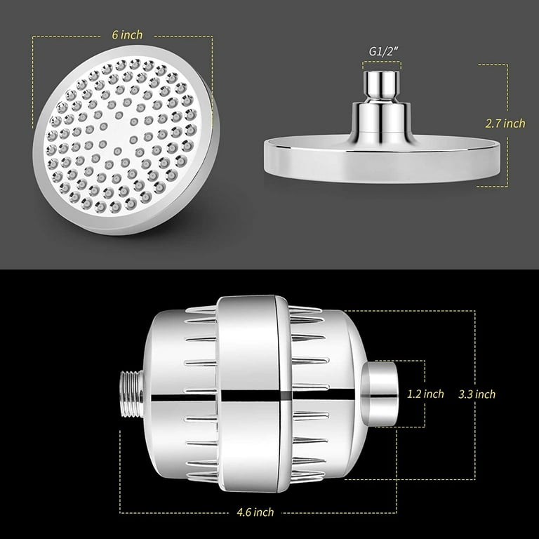 Filtered Shower Head, 20 Stage Shower Filter Cartridge for Hard Water, 3  Shower Modes, 360 Adjustable, High Pressure, Easy Installation