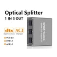 thumbnail image 4 of SPDIF Digital Audio Splitter 1x3 Toslink Optical 3 Way Adapter Suppoort LPCM 2.0 DTS -AC3 for /TV//Amplifier,1 * Optical Fiber Audio Splitter 1 * USB Cable 1 * English instruction manual,Gray, 4 of 8