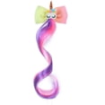 thumbnail image 3 of 4 piezas de horquilla con rizos, peluca para niña, cabello trenzado, accesorio para el cabello con lazo de estrella de princesa unicornio, fiesta de disfraces JM, 3 of 5