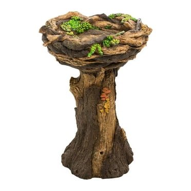 Resin Tree Stump Bird Decorative for Fairy Garden Birdbath Feeder