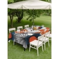 thumbnail image 4 of Outdoor Tablecloth with Umbrella Hole for Patio/Picnic/Party/Camping, Abstract Boho Waterproof Table Cloth Rectangle Table Cover Washable, Flowers Orange Polka Dots Grey Wood Plank (54"x 80"), 4 of 9