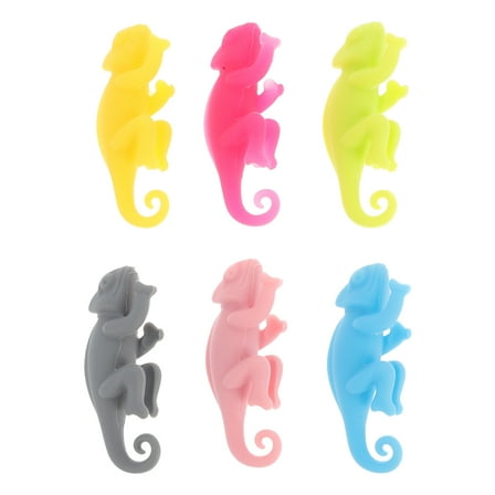 Supvox 6Pcs Assorted Color Drink Glass Charms Made of Silicone Material