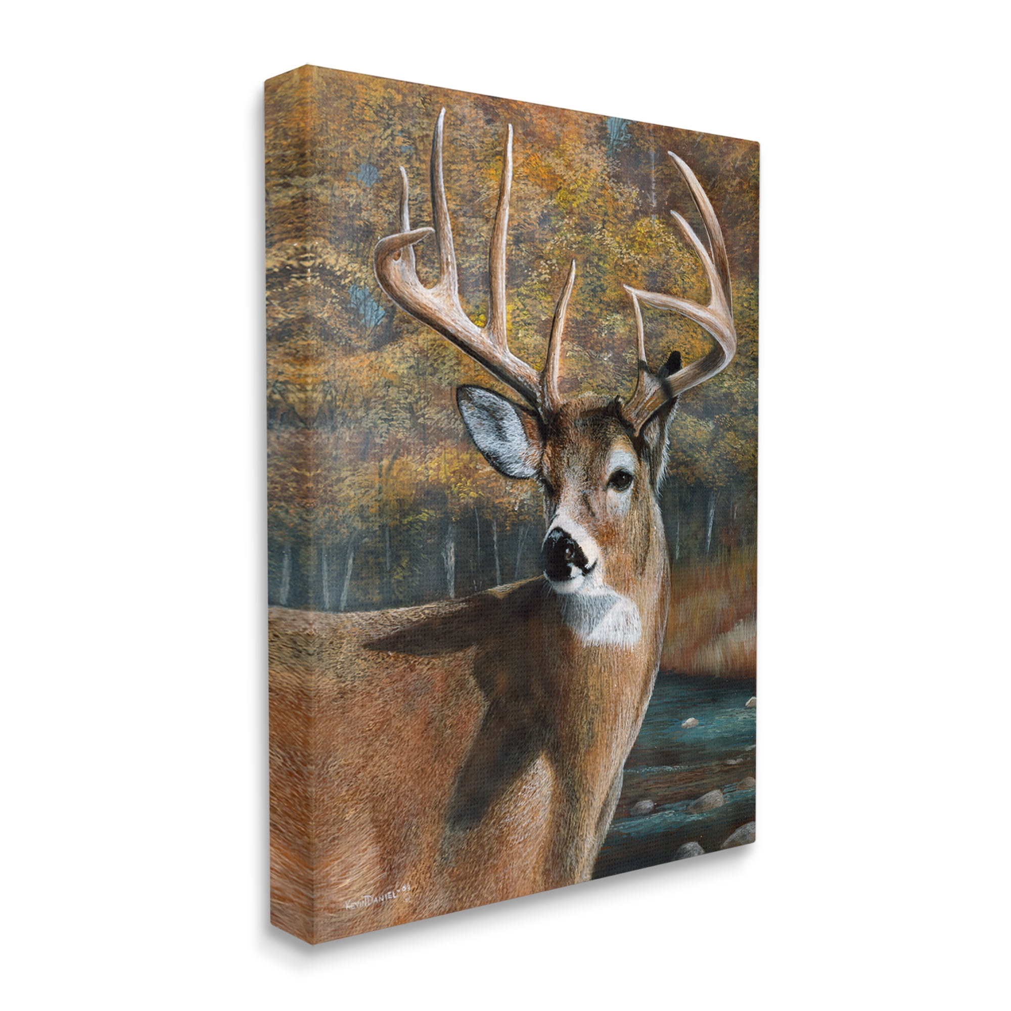 Stupell Industries Woodland Deer Portrait Animals & Insects Painting Gallery Wrapped Canvas Print Wall Art, 30 x 40