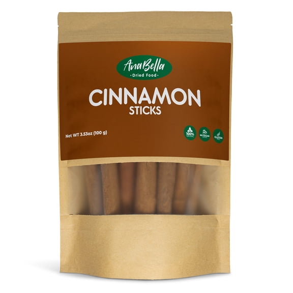 ANABELLA Dried Food Fruits 100% Natural Cinnamon | NO Sugar Added | Gluten Free | Healthy Snacking | Smoothies Cocktails & Drinks| Perfect Size 3.53 oz, Cinnamon