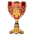 thumbnail image 3 of Calice d'Or, 4in Haute Rétro Style Alliage de Zinc Gobelet de Vin pour Fête Fleur Rouge sur Or et Blanc, Rouge d'Or, 3 of 8