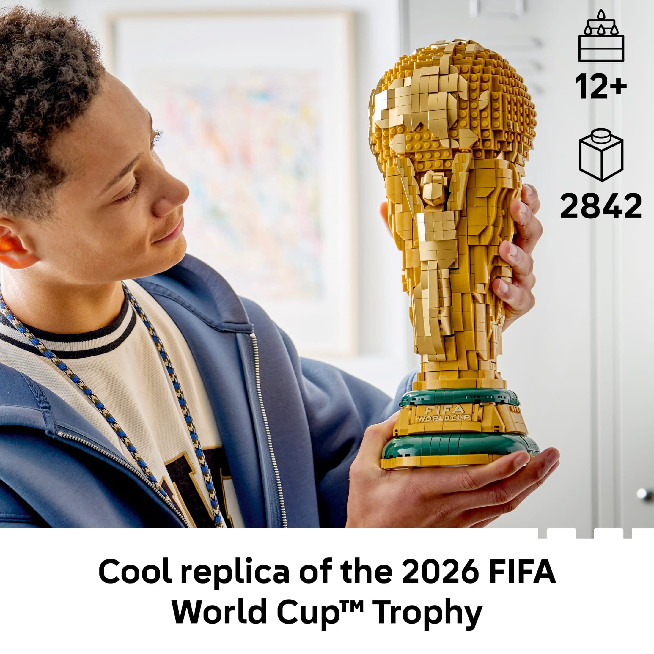 LEGO Editions FIFA World Cup Official Trophy Building Set - Kit for Display in Bedroom, Home Office, Book Shelf - Soccer Fans Collectible - W/ World Cup 2026 Minifigure - Gift for Fans - 43020