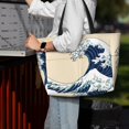 thumbnail image 7 of PAYOHTO Wave Japanese Motif Japan Large Beach Tote Bags for Womens Mens Sandproof Swim Pool Bag with Zipper for Travel Vacation, 7 of 7