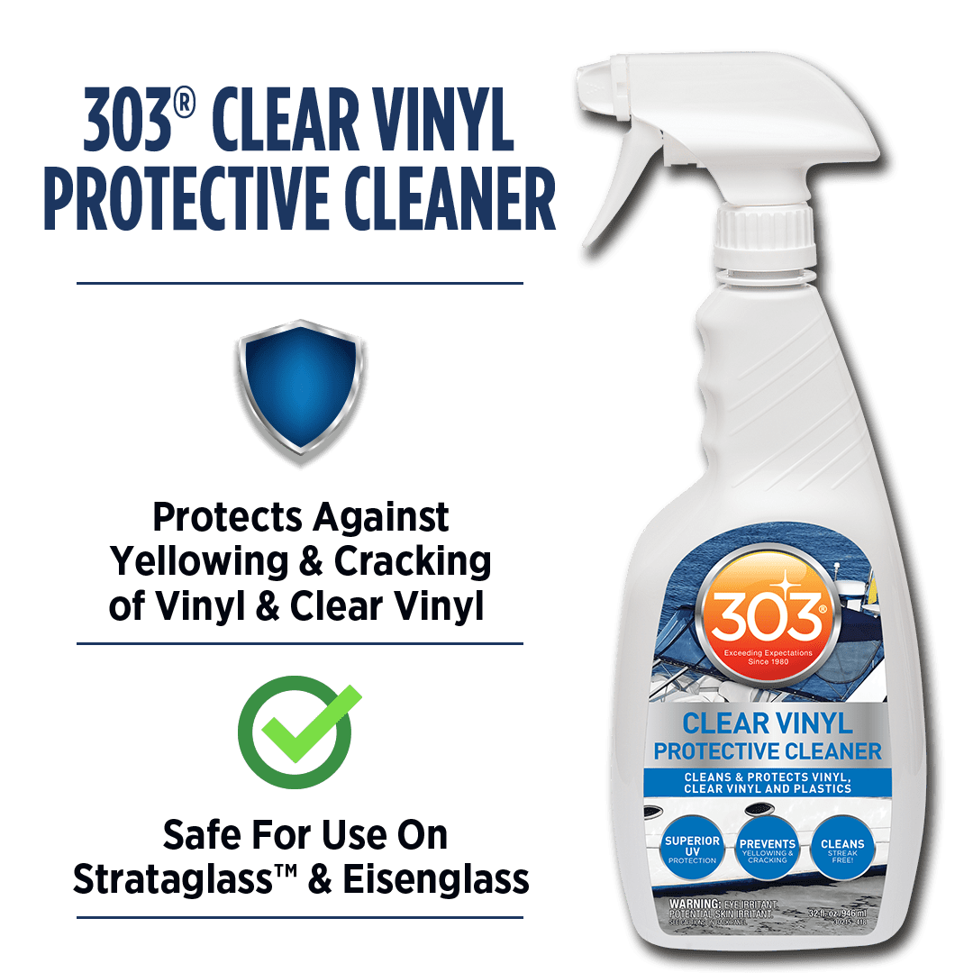 Marine Clear Vinyl Protective Cleaner - Cleans and Protects Vinyl, Clear Vinyl, and Plastics, Provides Superior Protection, Prevents Yellowing and Cracking, 32oz (30215) Packaging May Vary - Walmart.com