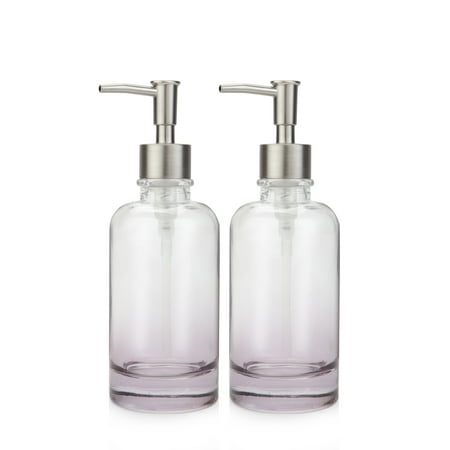 soap dispenser lotion glass brushed nickel indecor ombre pump grey pack
