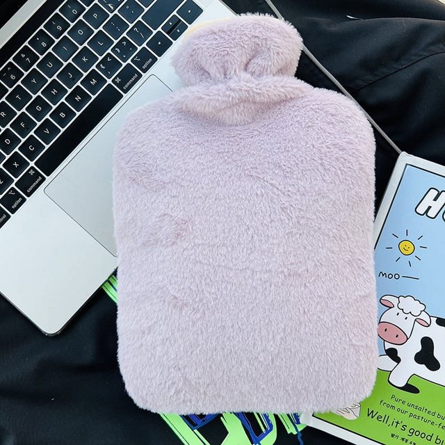 Versión de conejo de peluche, bolsa de agua caliente, bolsa de agua caliente de pvc, inyección de agua, compresa caliente, fuente de mano caliente