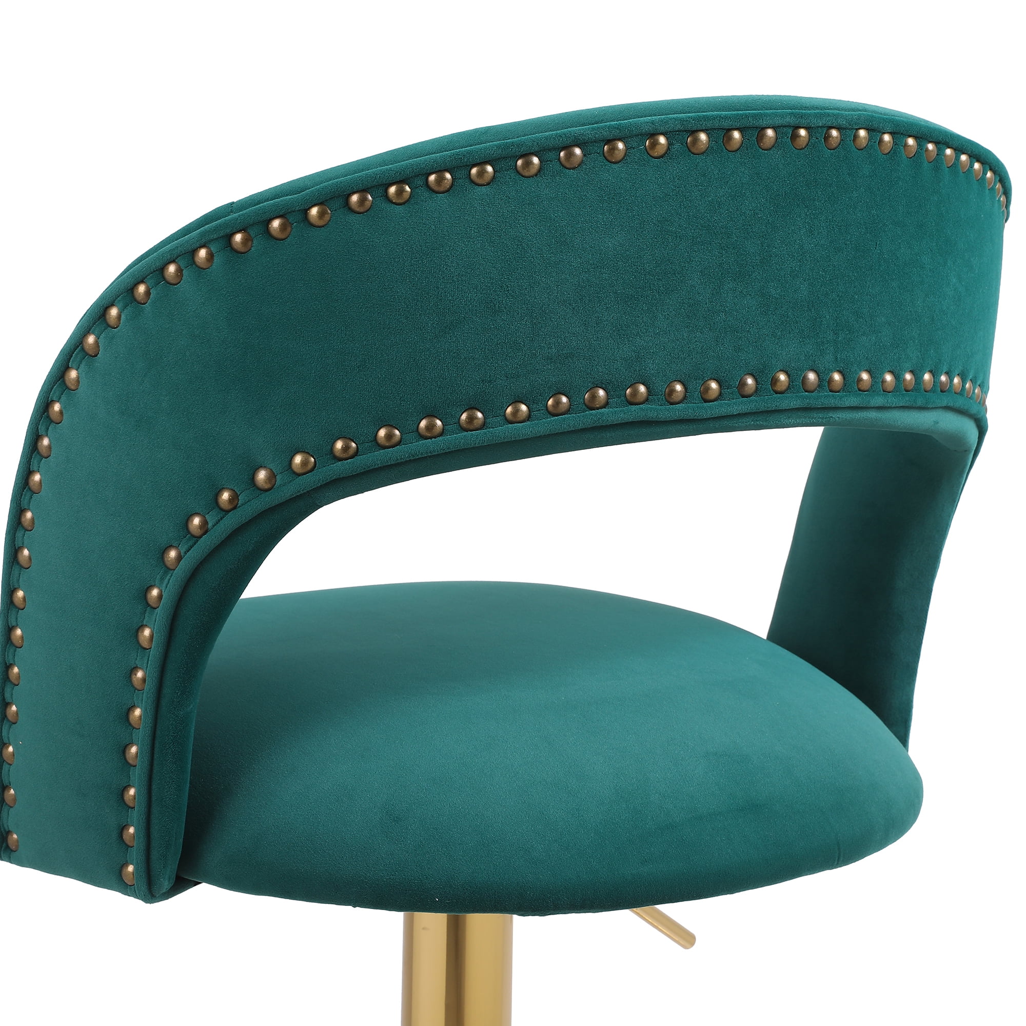 YYAo Swivel Bar Stools Chair Set of 2, Modern Adjustable Counter Height Bar Stools, Velvet Upholstered Stool with Back& Footrest for Kitchen, Emerald YYAo Swivel Bar Stools Chair Set of 2, Modern Adjustable Counter Height Bar Stools, Velvet Upholstered Stool with Back& Footrest for Kitchen, Emerald